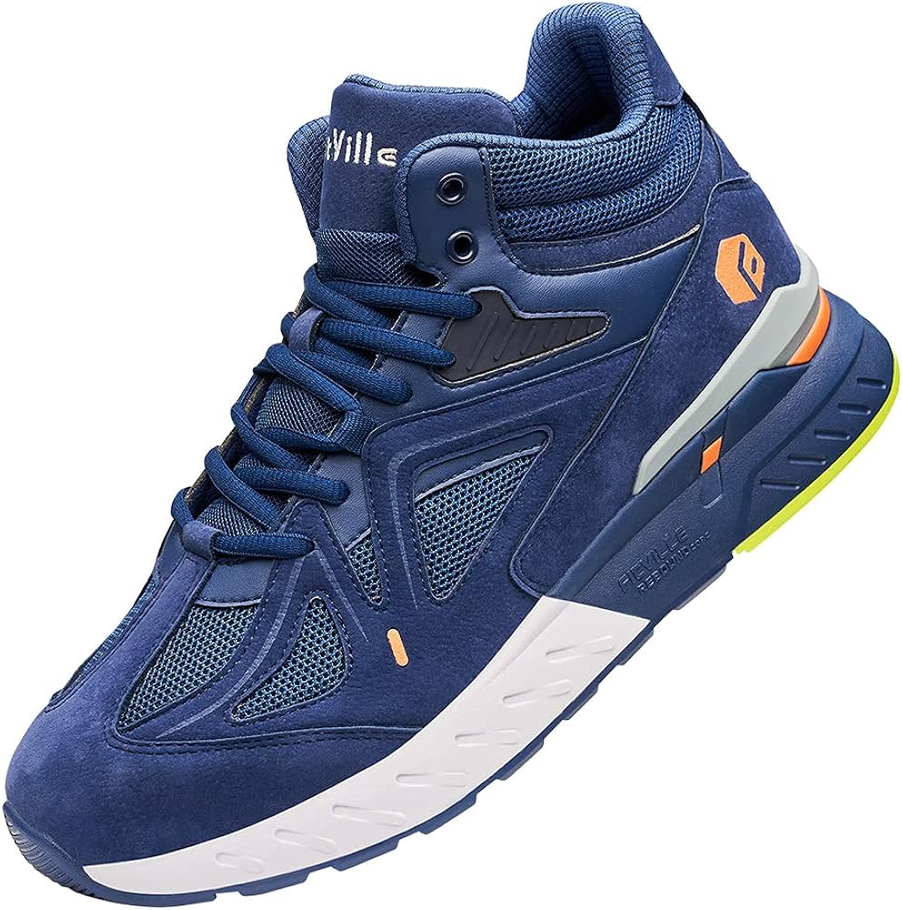 FitVille Men's Wide Sneakers Hightop Basketball Shoes Supportive