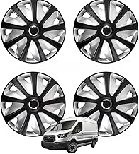 Shield Autocare Van Wheel Trims (Black & Silver, 15 Inch) Craft, Set of 4 Wheel Covers Protectors, Easy to Install Deep Dish Hubcaps