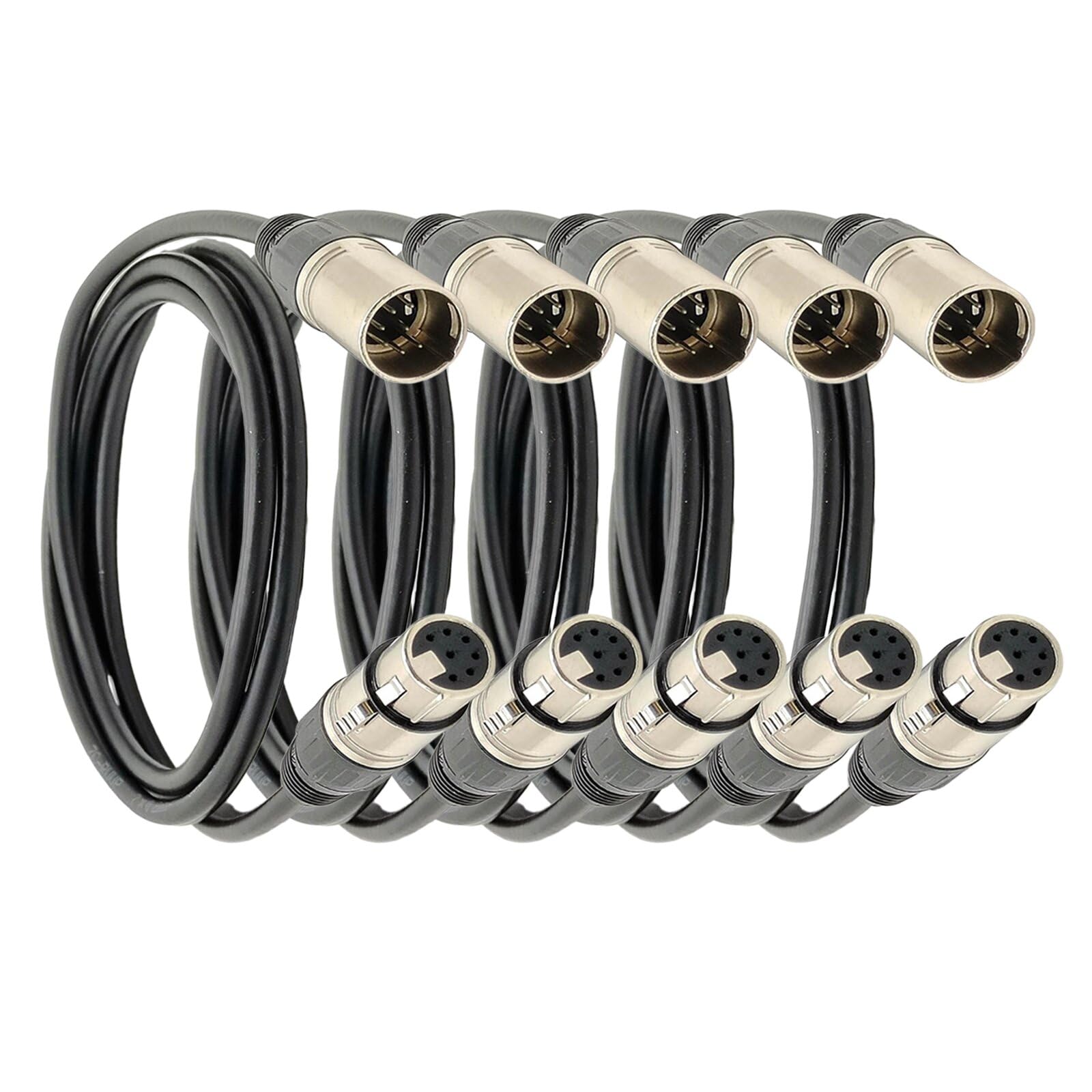 7-pinowy kabel mikrofonowy XLR, złącze XLR, zbalansowany męski na żeński kabel audio do mikrofonu i interfejsu audio (3 m)