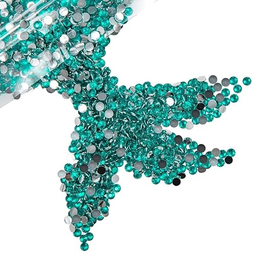 Vista 40 de 8000 piezas de diamantes de imitación de resina de cristal verde esmeralda de 3 mm para manualidades, diamantes de imitación con parte posterior