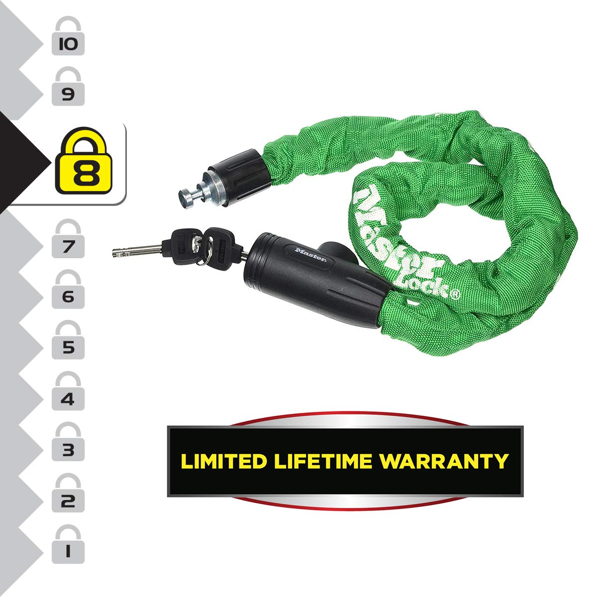 Lucchetto Per Bici Con Catena 90 Cm - Master Lock Antifurto Per Bici Elettriche, MTB E Strada - Foto 3