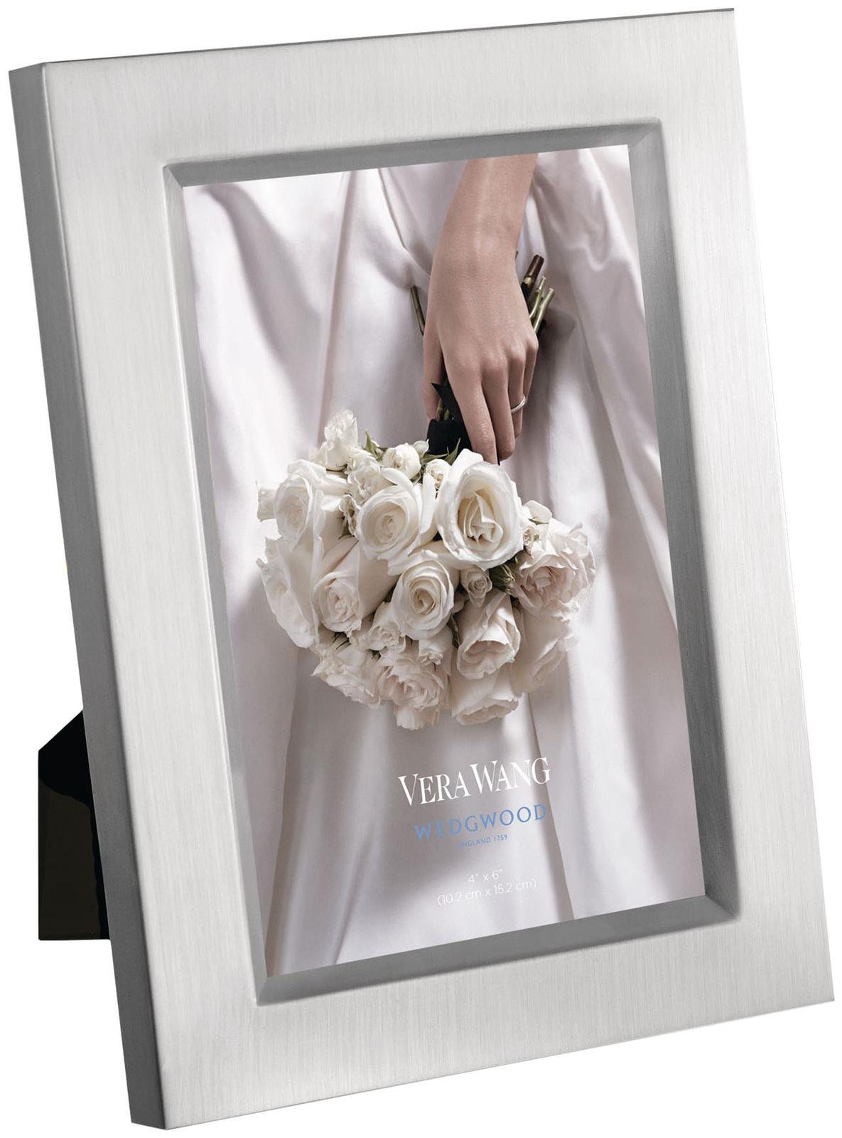 Wedgwood Vera Wang Satin Frame, 4 by 6-Inch, Silver