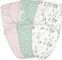 Organic Cotton Baby Swaddle Sleep Sacks 3-Pack Newborn 0-3 Months, Adjustable Wings Breathable Swaddling Blankets for Better Sleep