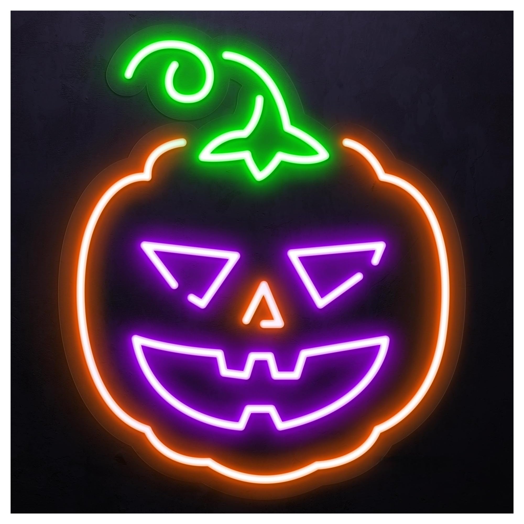 RONGCH Hanging Art Signs Halloween Pumpkin Neon Sign, Suitable for Trick Or Treat Wall Art Decor with Brightness Adjustable 41cm