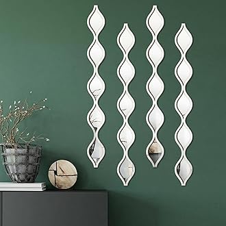 Qunclay Teardrop Mirror Wall Art Decorative Mirror Wall Decor Long Narrow Art for Apartment Living Room Bathroom Bedroom Entryway