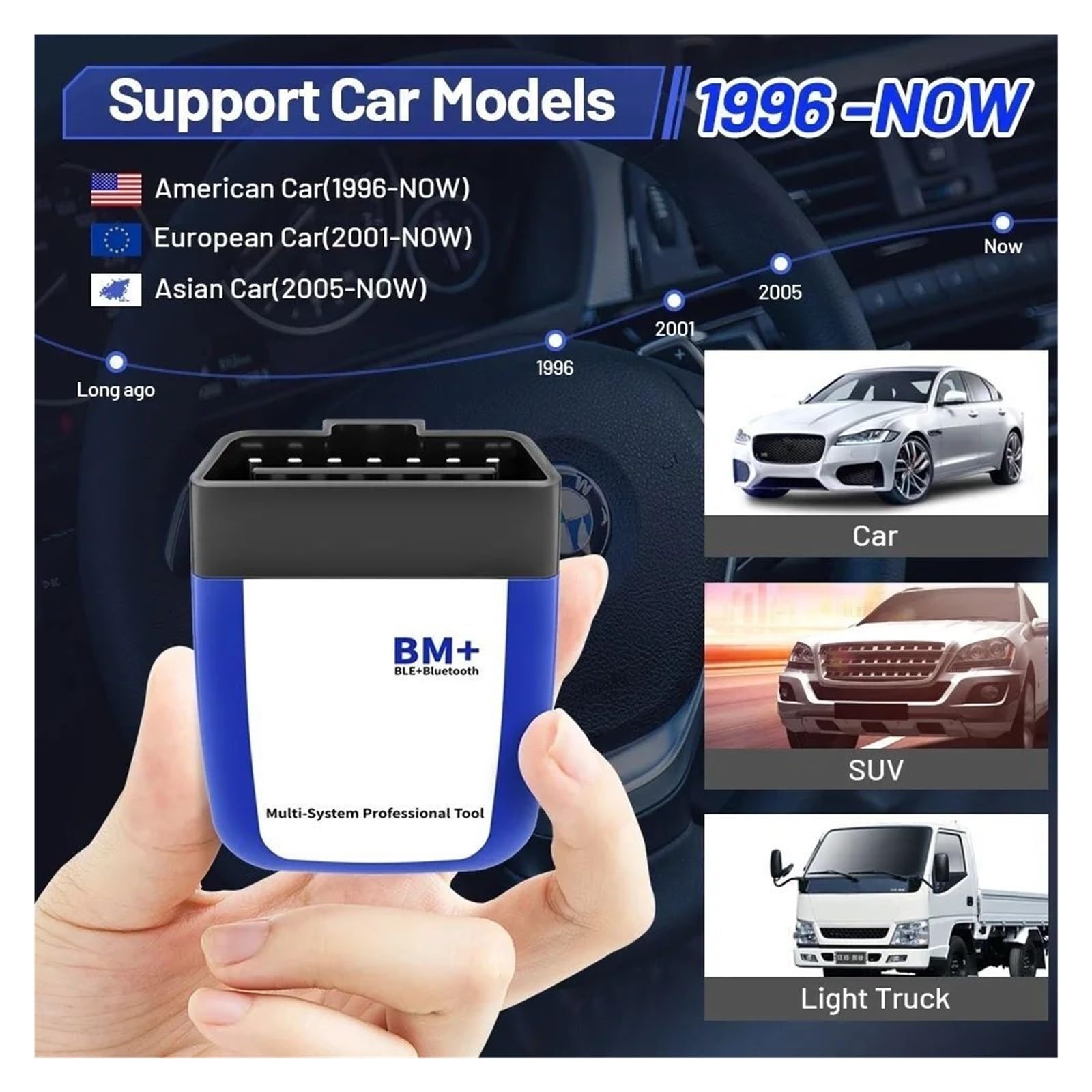 Scanner diagnostico automobilistico for scanner for auto for strumento diagnostico Bluetooth 3.0 4.0 OBD1