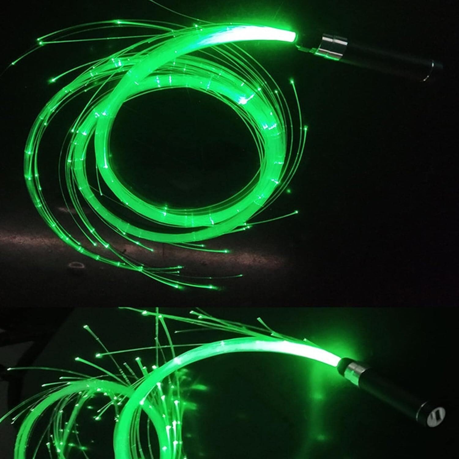Frusta da Ballo in Fibra Ottica A LED Dance Whip Party Light Up LED Frusta da Ballo in Fibra Ottica Ricaricabile Colori Chiari selezionabili Concerti Spettacoli di Luci Festival EDM Carnevale (