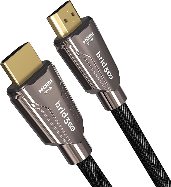 BRIDGEE Certified Ultra High Speed HDMI Cable (6.56ft/2m), HDMI 2.1 Cable Compatible with PS5 Xbox Series X 8K TVs, Supporting 48Gbps 8K@60Hz 4K@120Hz Dynamic HDR 10, eARC, VRR, ALLM