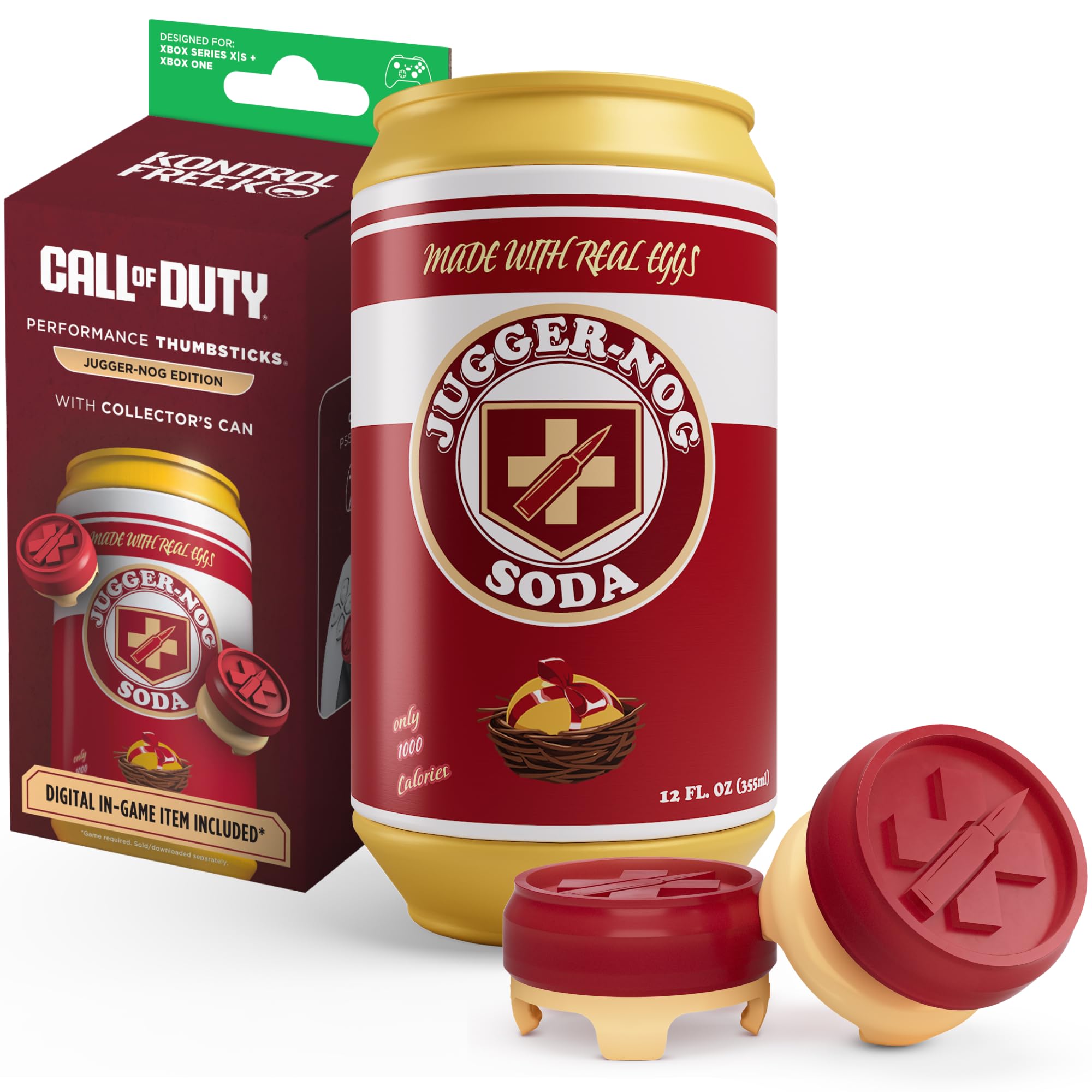 KontrolFreek Call of Duty Jugger-Nog Performance Thumbsticks | for Xbox One (XB1) & Xbox Series X (XBX) Controller | Red and Cream