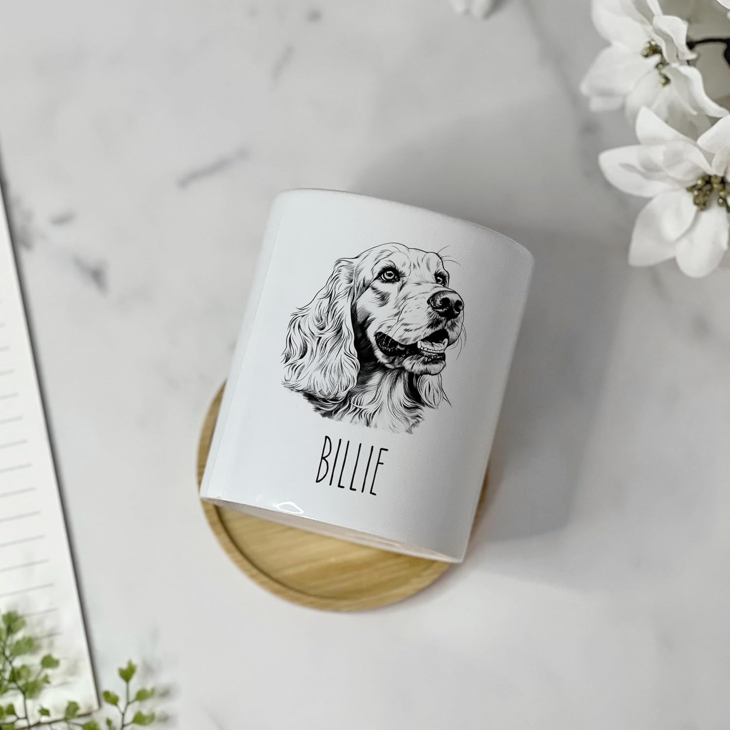 Cocker Spaniel Dog Planter Pot - Custom Dog Lover Mom Dad Gift - Personalized Dog Name Present for Fur Mama Table Decor (CS1)