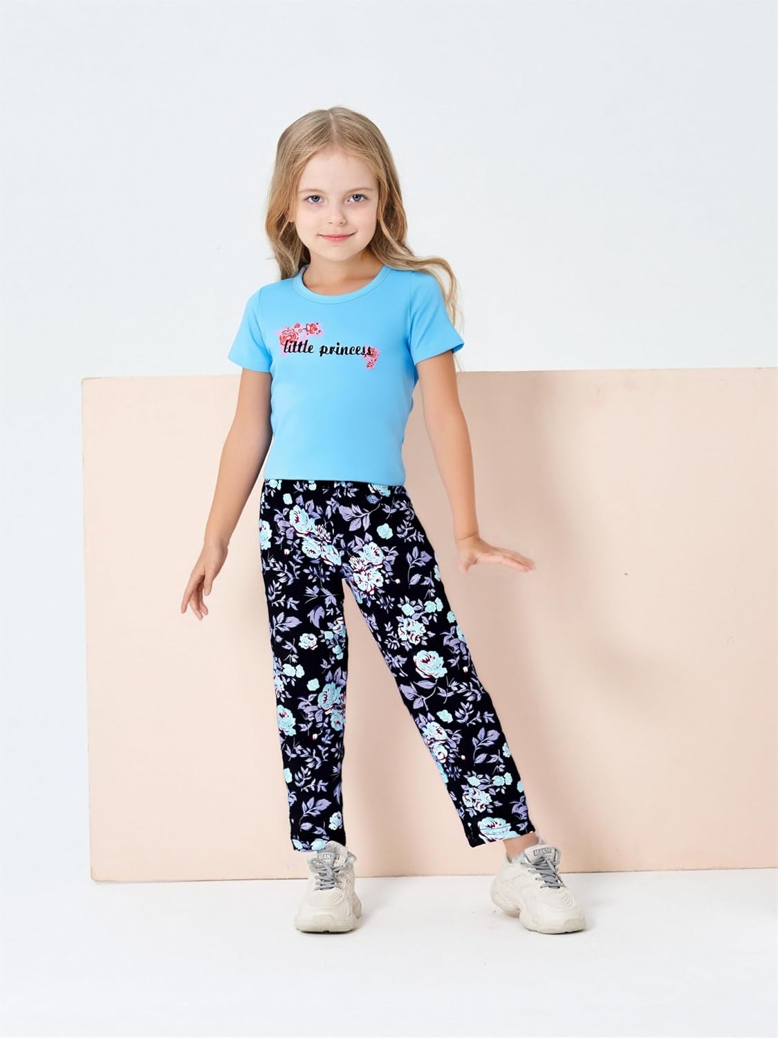 Girl Clothes Solid Color Tank Top Casual Sweatpants 5-10Y Girls' Summer Outfit Set