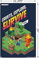 Vista 3 de Trends International Minecraft - Póster de pared para crear, explorar, sobrevivir 2, 22.37 x 34.00 pulgadas, versión sin marco