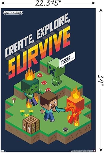 Miniatura 3 de Trends International Minecraft - Póster de pared para crear explorar sobrevivir 2