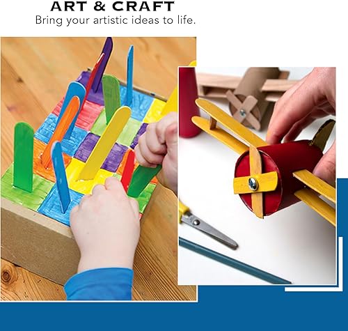 Miniatura 5 de Apremont 100 palitos de madera de colores jumbo surtidos de 6 pulgadas de largo, palitos de paletas de arcoíris, artes y manualidades, lo mejor para