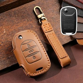 Car Smart Key fob Protector Key Box Key Fob Shell Accessories Keyless Entry Remote Control Attachment fob Holder Key Sleeve,for Wuling Baojun Key Case 510 730 560 310 E200 530 Brown