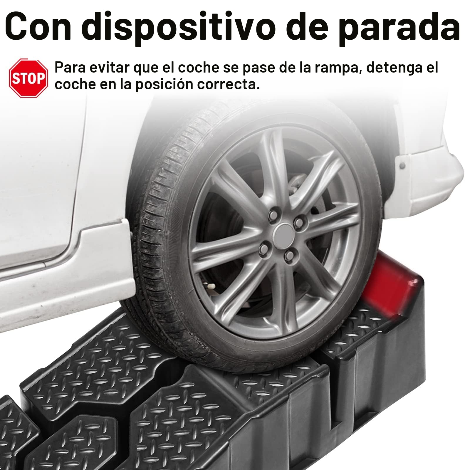 Froadp 2 rampas de carga antideslizantes de plástico para vehículos, para caravana, ATV, furgoneta, garaje, taller, reparación y mantenimiento de coches, capacidad de carga máxima de 2500 kg por par