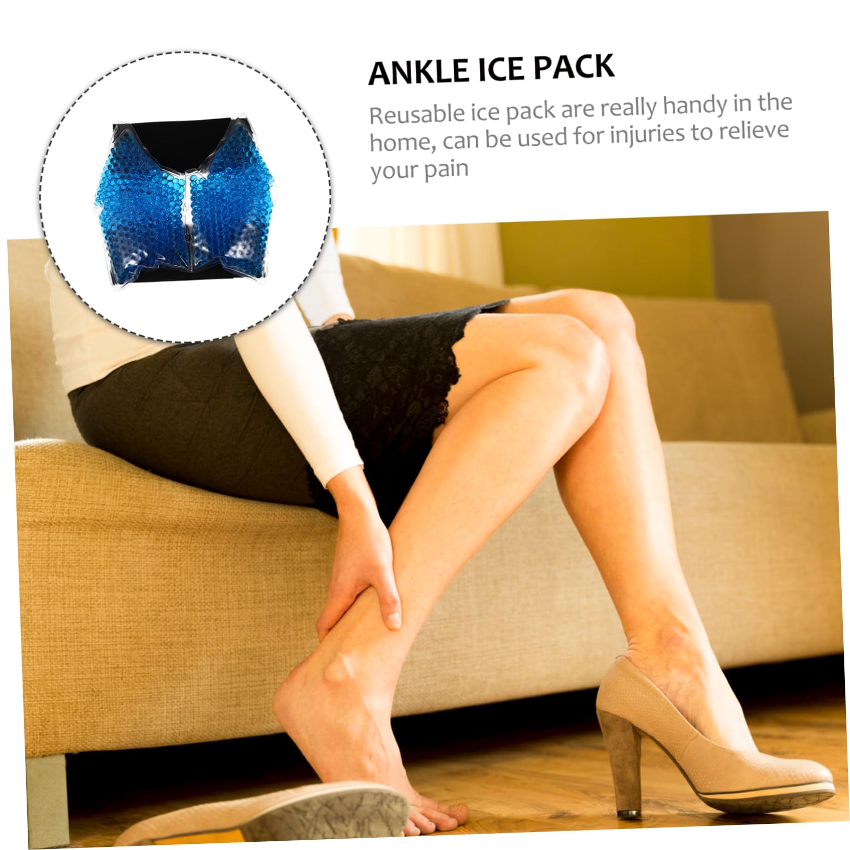 Healvian Borsa per Ghiaccio Piede e Caviglia in Pvc Gel Morbido Riutilizzabile per Terapia Caldo e Freddo, Allevia e Gonfiore, per Uso Domestico e Riabilitazione