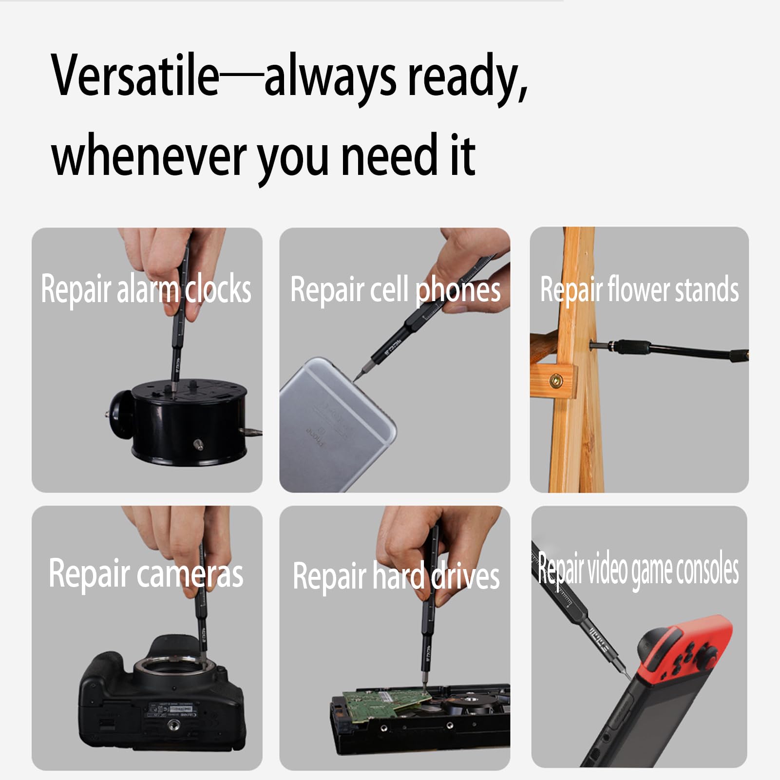 48-in-1 Kleiner Schraubendrehersatz, DIY-Mini-Reparaturwerkzeugsatz(Black)