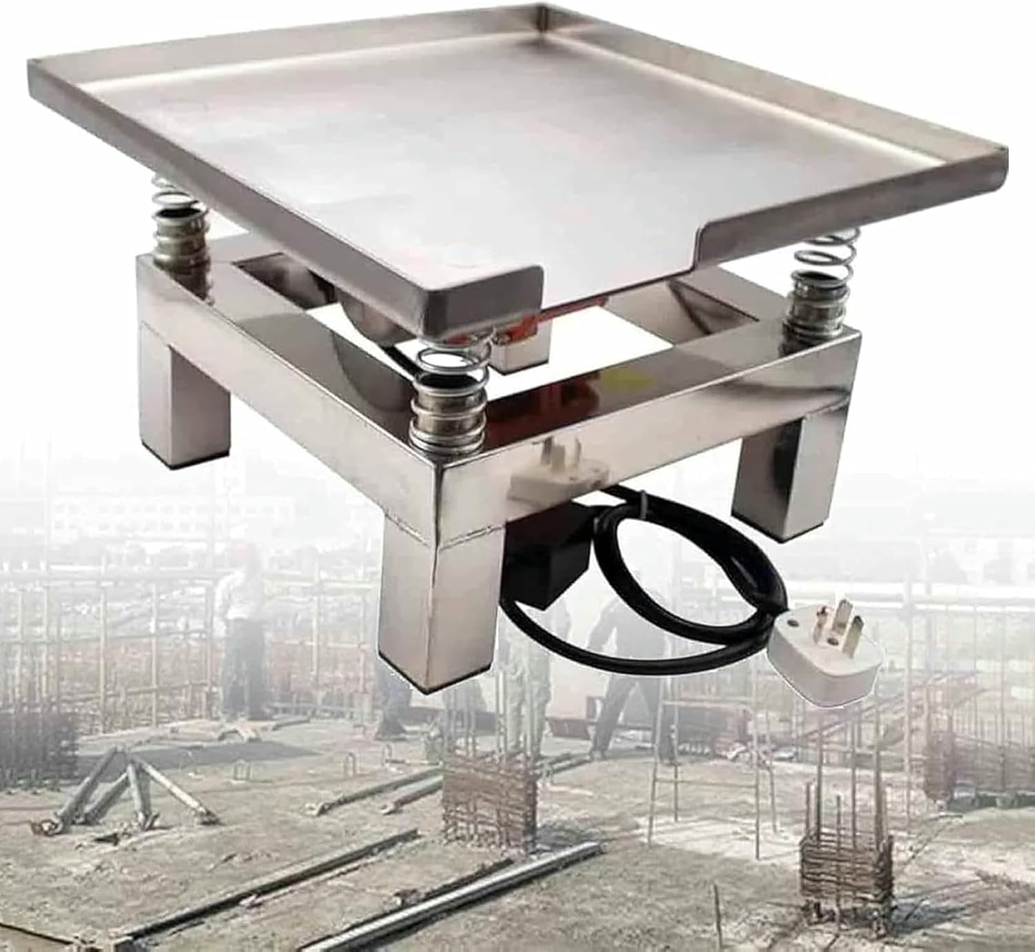 Stainless Steel Mini Concrete Vibrating Table - 110V Test Bench Vibration Platform | Efficiently Remove Bubbles & Settle Precipitates