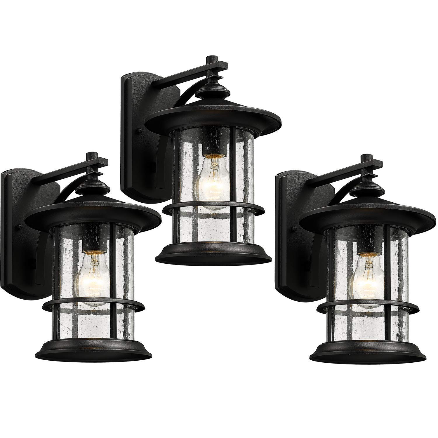 Photo 1 of *****STOCK IMAGE FOR SAMPLE*****
2 FIXTURES - MICSIU Outdoor Wall Light Fixture 2 Pack Exterior Wall Mount Lantern Waterproof Vintage Wall Sconce