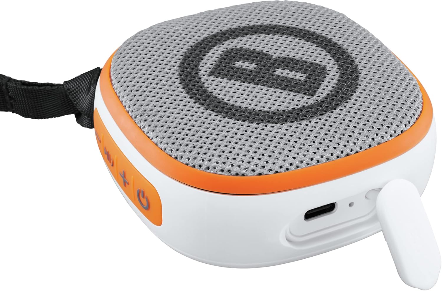 Bushnell Disc Jockey -Bluetooth -Speaker, Lightweight Disk Golf -Speaker with Distance to Basket -GPS, White/Orange, Small