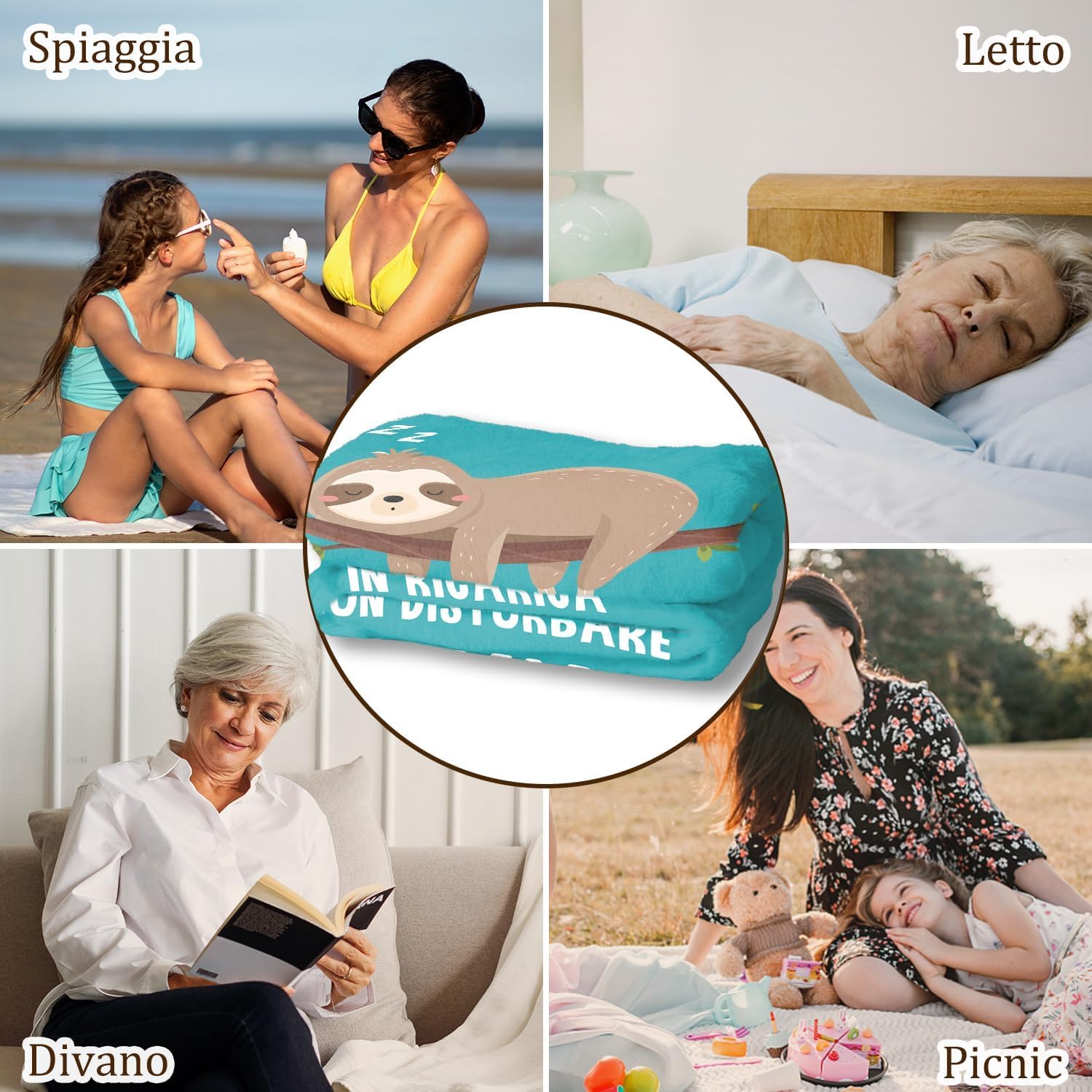 Einanmut Regalo Mamma, Regalo Festa Della Mamma - Cotone Bradipo Coperta, Idee Regalo Mamma da Figlia Figlio, Regali per Neo Mamma, Regali per Festa Della Mamma Natale Compleanno