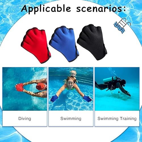 Miniatura 4 de 1 Pair Swimming Gloves Aquatic Swim Training Gloves Neoprene Webbed Gloves Fitness Water Resistance Glove for Men Women Children Unisex