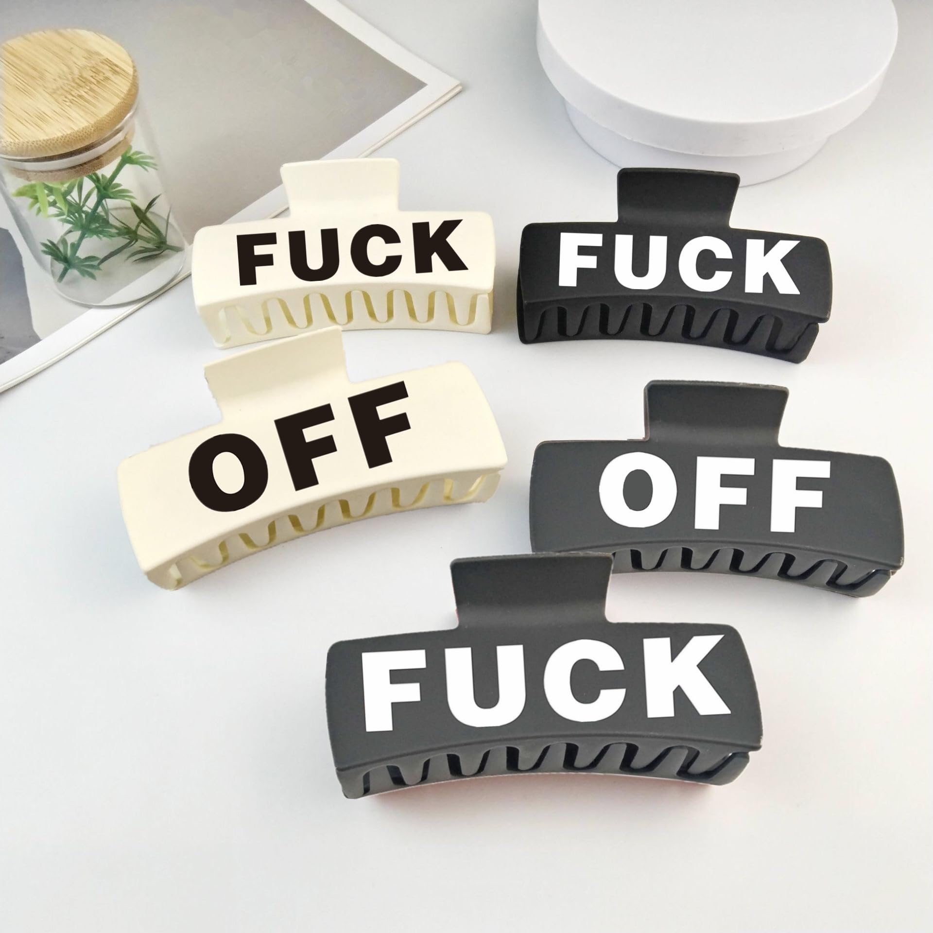 Amazon.com : Funny Fu*k Hair Clip, F*ck off Hair Clip Large  display picture 2