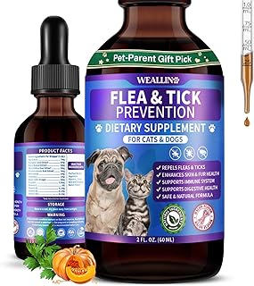 Flea and Tick Support for Dogs and Cats Natural Flea Treatment Drops with Multivitamin for Pets Oral Flea & Tick Prevention for Dogs and Cats Flea Herbal Drops for All Breeds and Ages