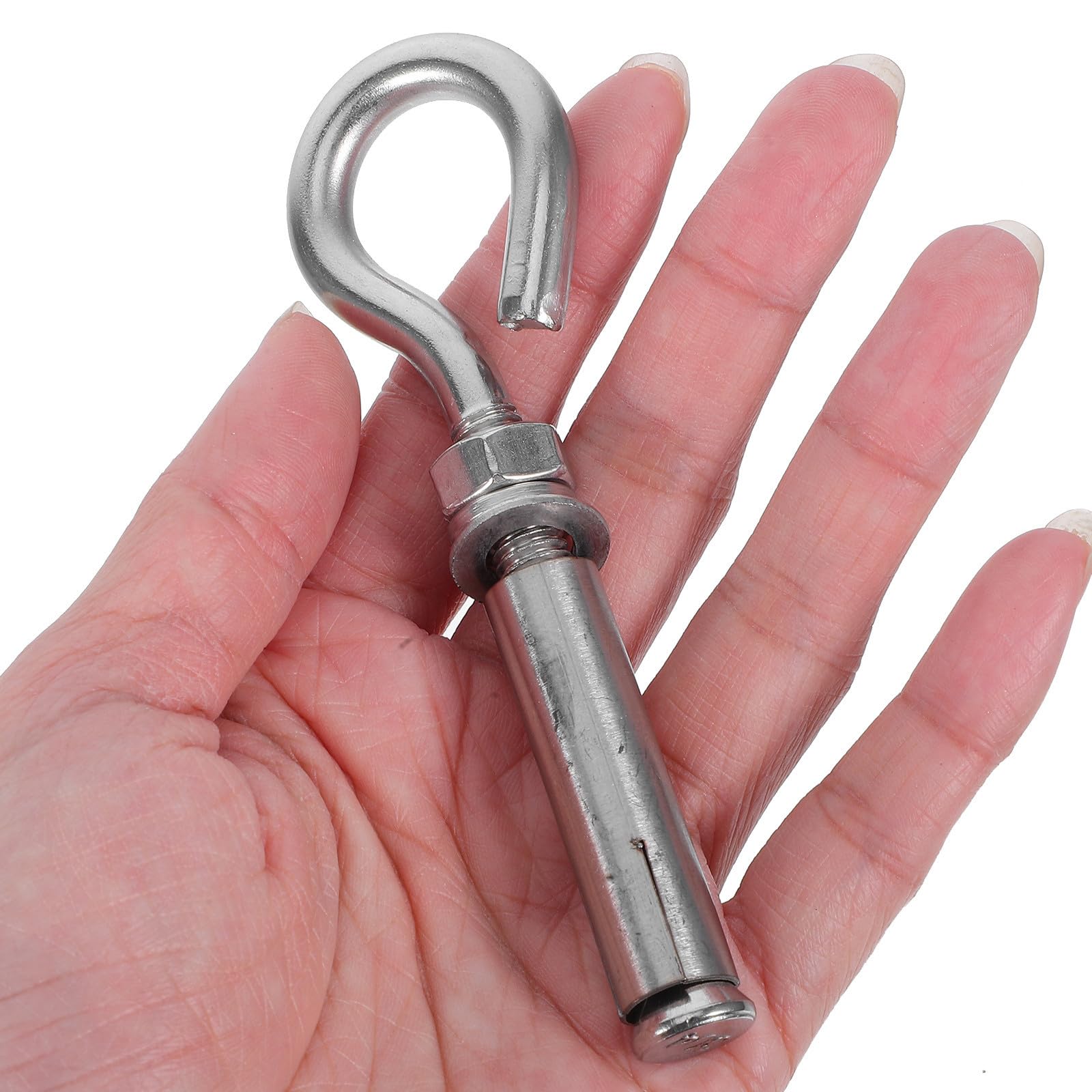 SOLUSTRE 20 Unidades Gancho de Acero Inoxidable M8 para Anclaje en Superficies de Hormigón y Mampostería Instalación Fácil y Superficie Lisa para Uso en Exteriores y Oficina