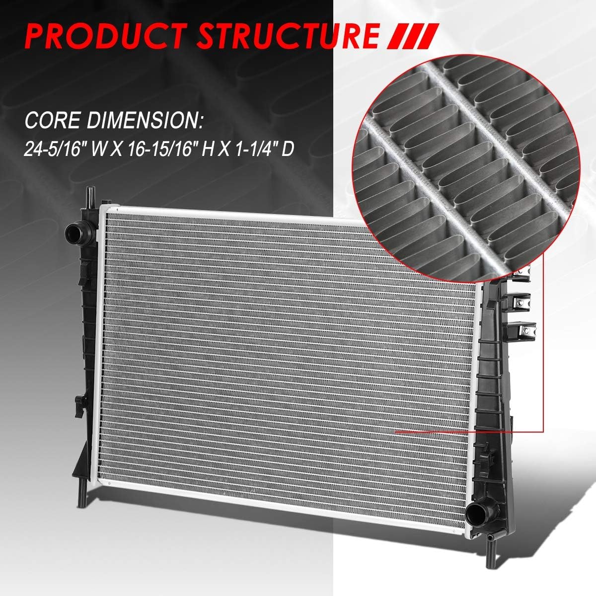 Auto Dynasty Radiator Compatible with 2002-2008 Jaguar X-Type 2.5L 3.0L AT, DPI 2622 Factory Style 1-Row Cooling Radiator, Aluminum Core