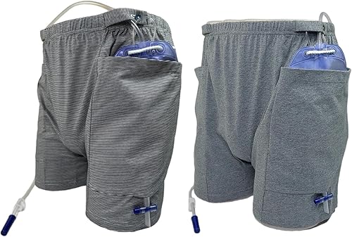 Pantalones cortos para bolsa de orina, ropa interior para drenaje de ostomía, pantalones suaves para el cuidado de la incontinencia, ropa interior