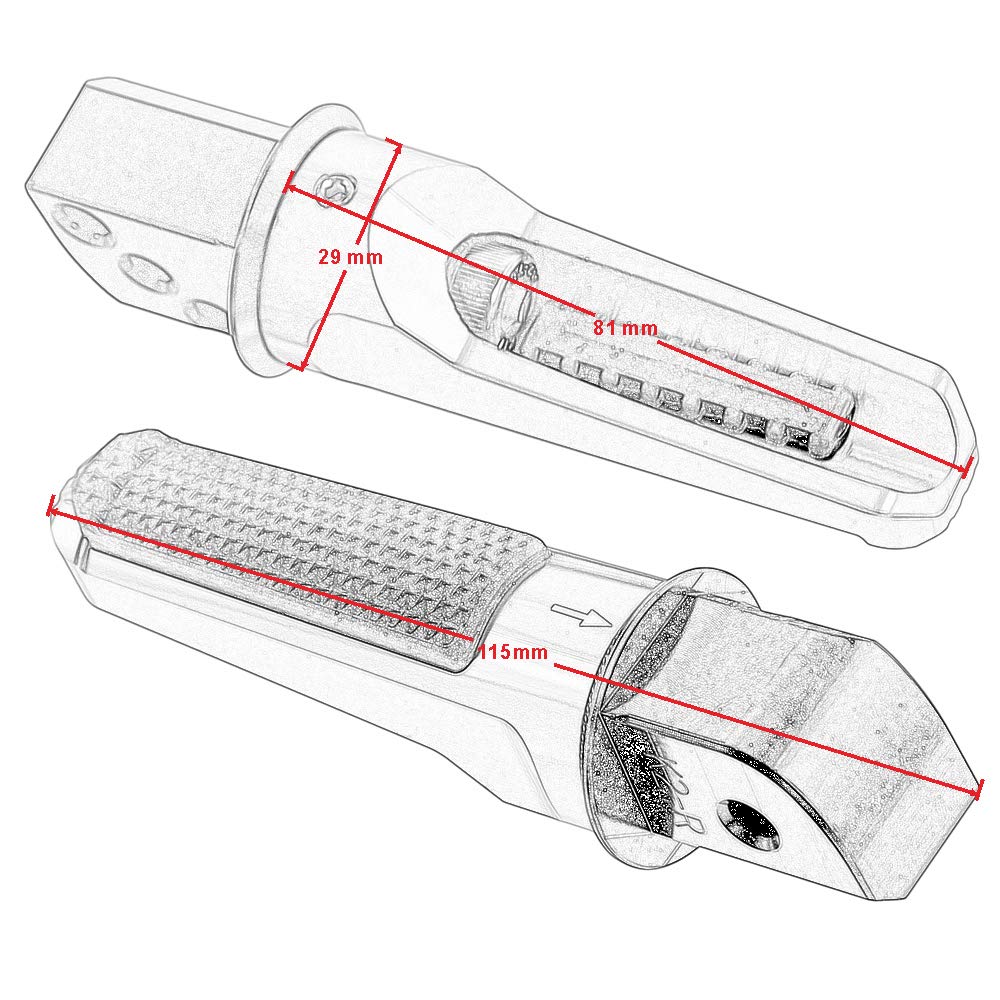 Amazon | Sinkees オートバイのフットペグ 後部乗客用フットレスト