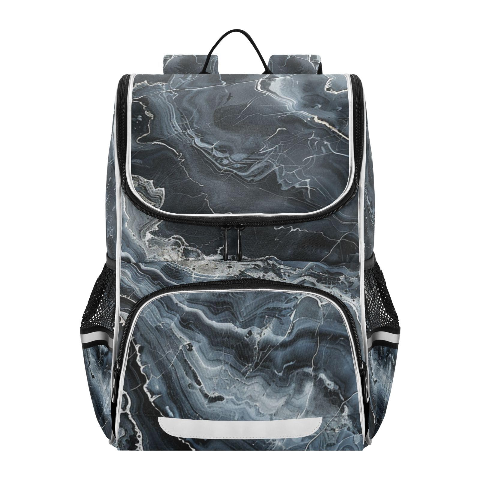 Mochila infantil de mármol negro contra dolores de espalda y caídas con portátil 8