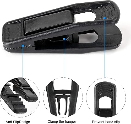 Miniatura 9 de Tinfol 20 clips para colgar  Clips de agarre fuertes blancos para uso con perchas de terciopelo para ropa de línea delgada, clip de dedo multiusos