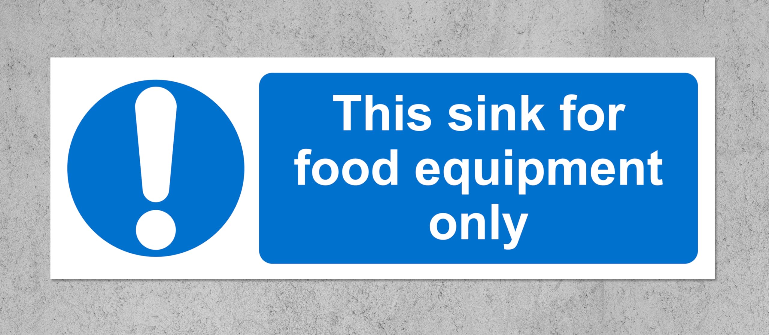This sink for food equipment only kitchen catering safety sign - 1.2mm Rigid plastic 150mm x 50mm