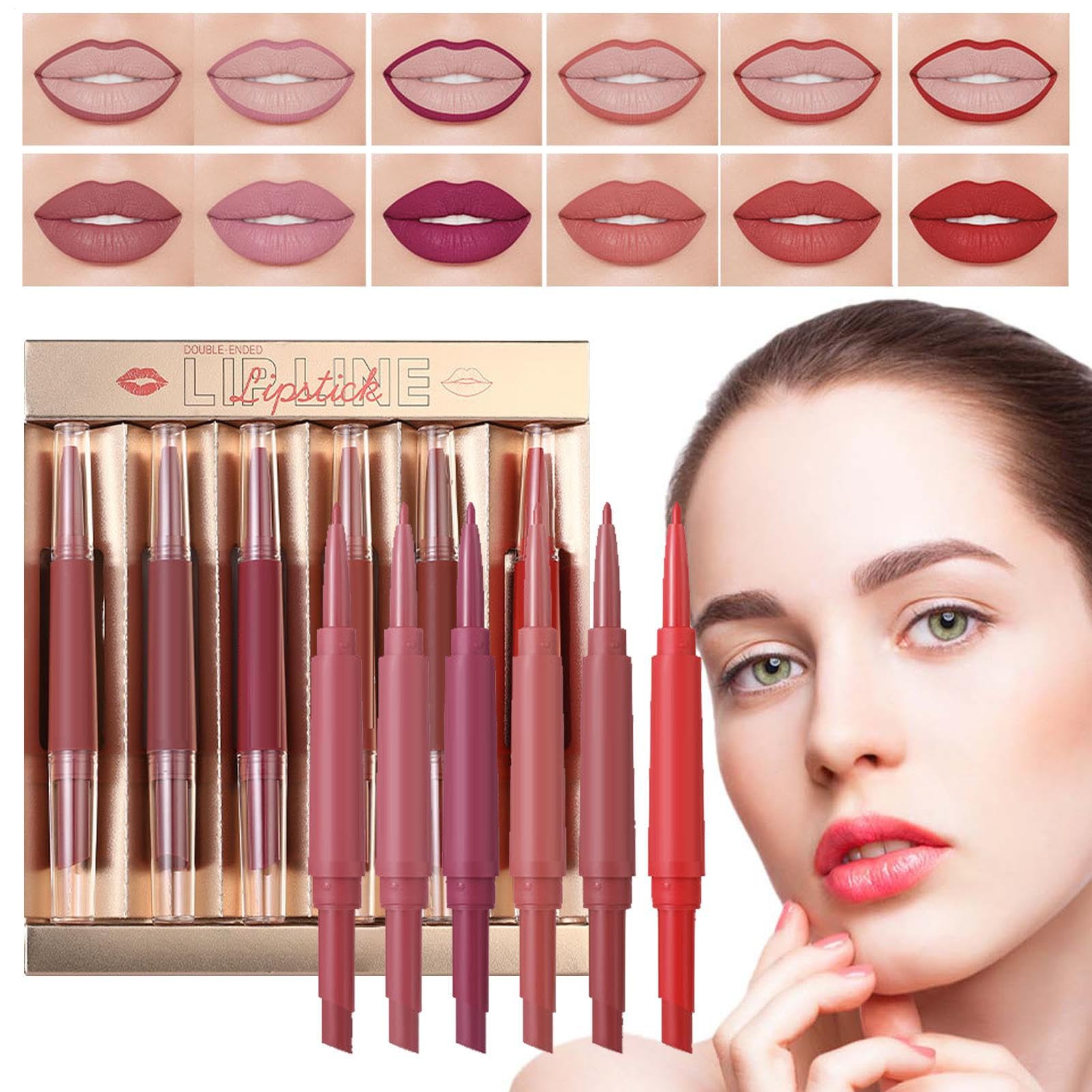 Flüssigkeitsset – Wasserfester Lippenstift, langanhaltend, , samtig, cremige Lippen, Antihaft-Make-up, Geschenk-Set für Mädchen, Frauen, Reisen