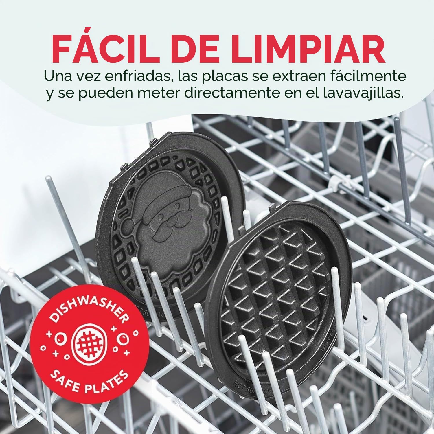 DASH Multimaker con 7 platos extraíbles: gofrera y placa calefactora + 3 platos temáticos - Santa Claus, calabaza, muñeco de nieve, mini gofres para Halloween y Navidad, para niños y