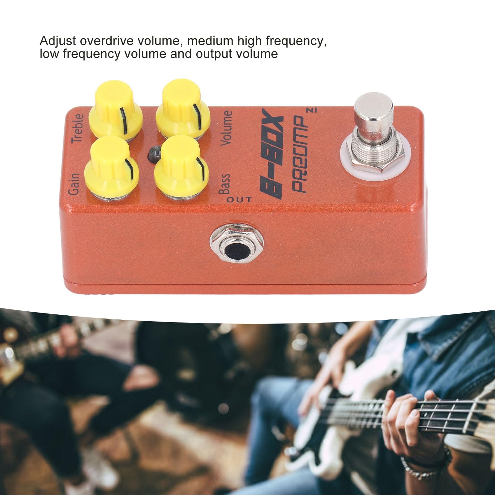 Mini B Box Preamp-Effekt-Einzelpedal mit Overdrive-Funktion, E-Gitarren-Ersatzteile Zum Einstellen der Lautstärke