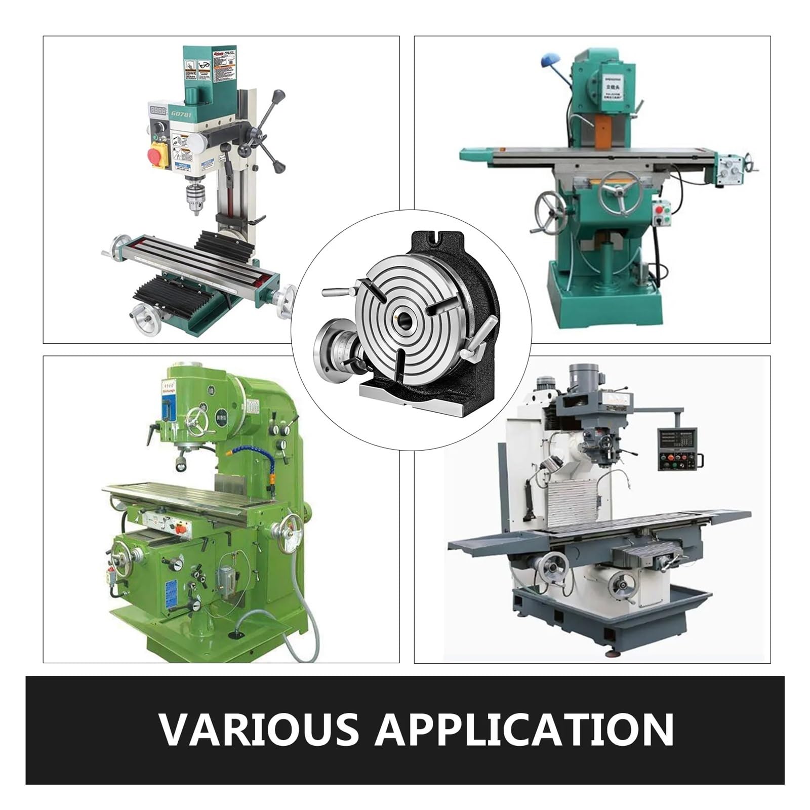 KACOME Rotary Tables 8’ / 200 mm Horizontal Vertical MT-3 Rotary Table 3 Slots/4 Slots for milling 360 Degree Table(8-inch 3-Slot)