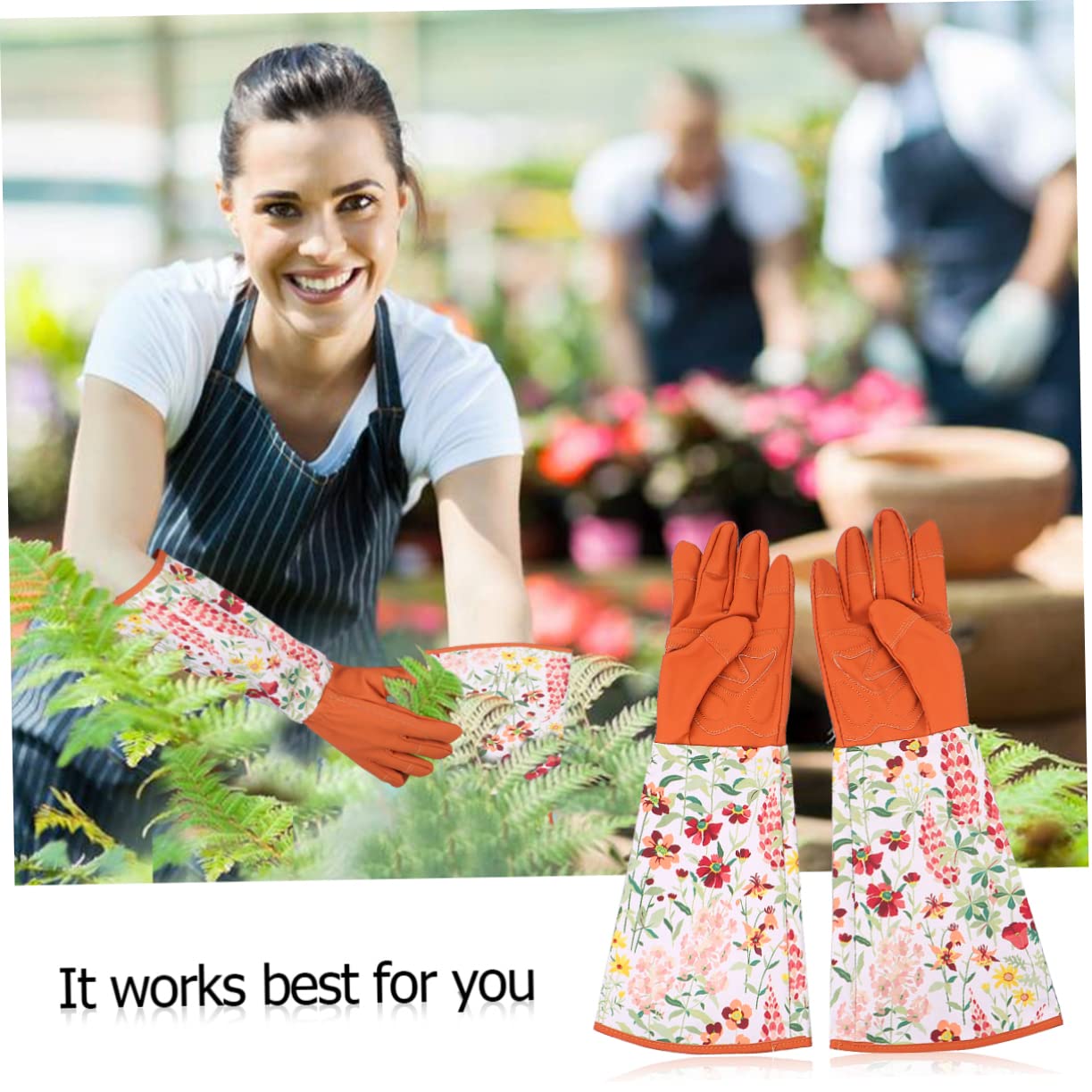 POPETPOP 1par Guantes De Jardinería De Protección Con Mangas Largas Guantes Laborales Impermeables y Transpirables Para Trabajo El Jardín Color Marrón