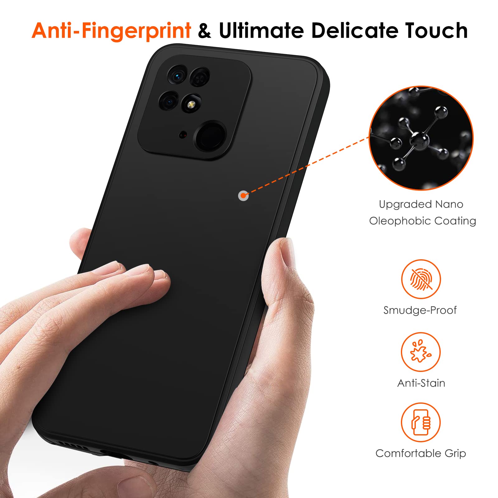 Funda Protectora Para Xiaomi Redmi 15C / Poco C85 - Resistente A Golpes, Antihuellas, Con 2 Cristales Templados, Color Negro Mate