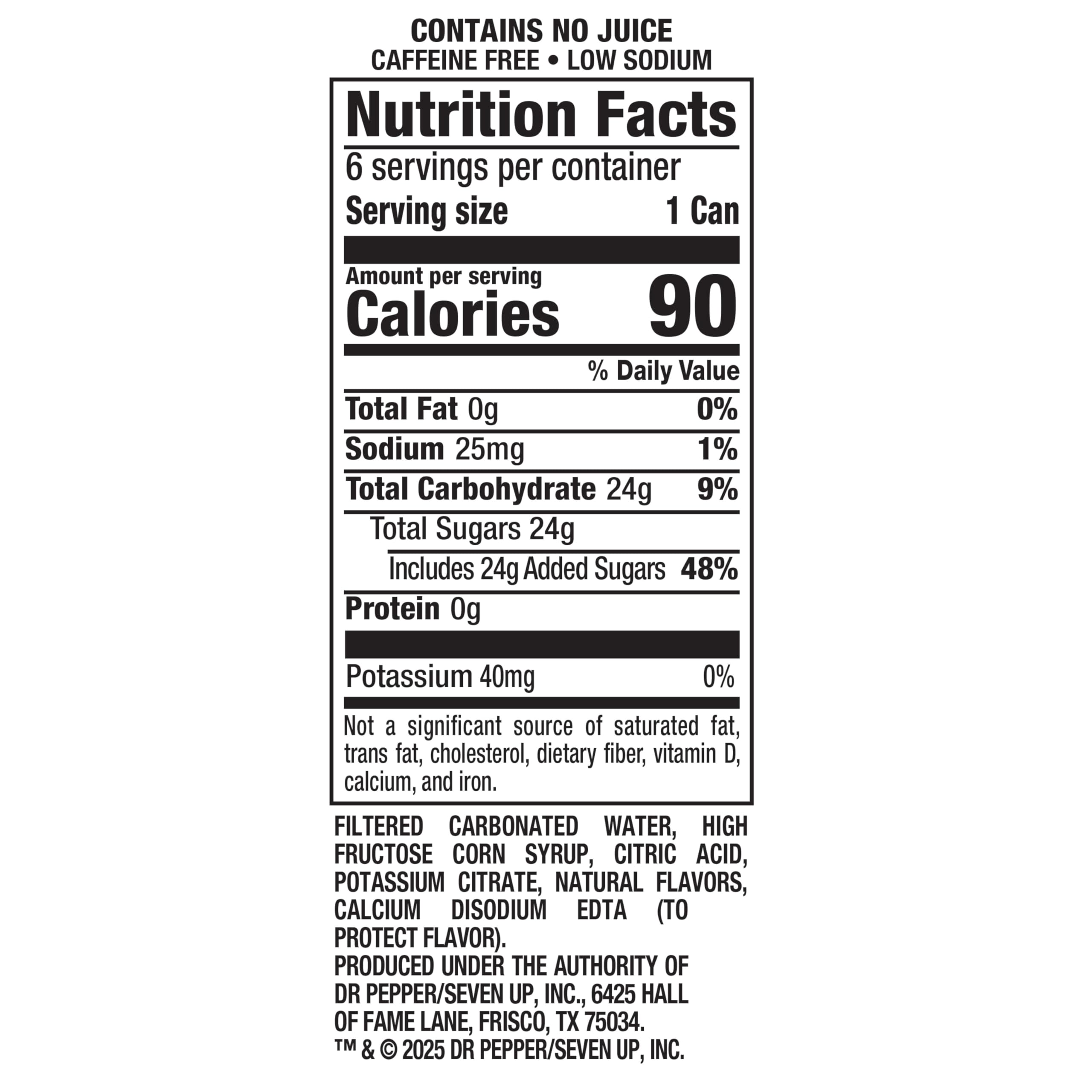 7UP Lemon Lime Soda, 7.5 Fl Oz Cans, 6 Pack