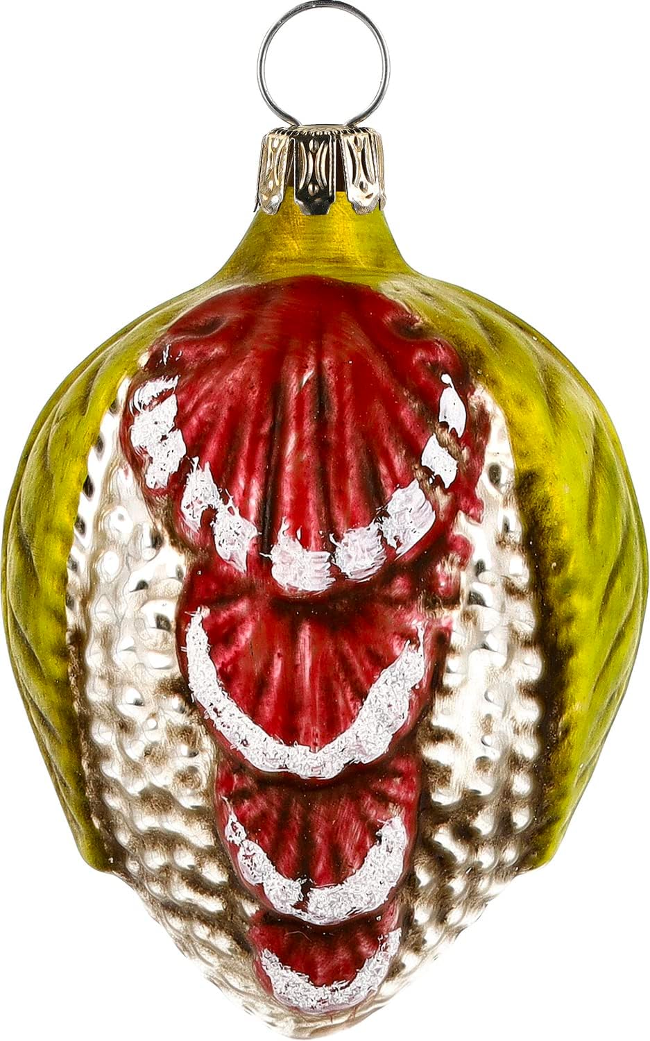 MAROLIN Glass Ornament Egg with Leaves