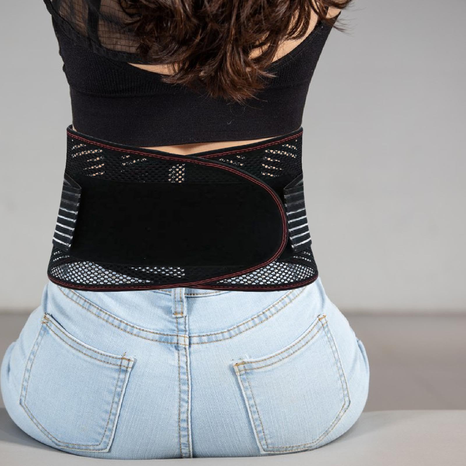 Cintura di Supporto Lombare con Chiusura Regolabile per Uomini E Donne Fascia Elastica Traspirante per La Schiena con Rinforzo Ergonomico Tutore, Come immagine, 6 pezzi