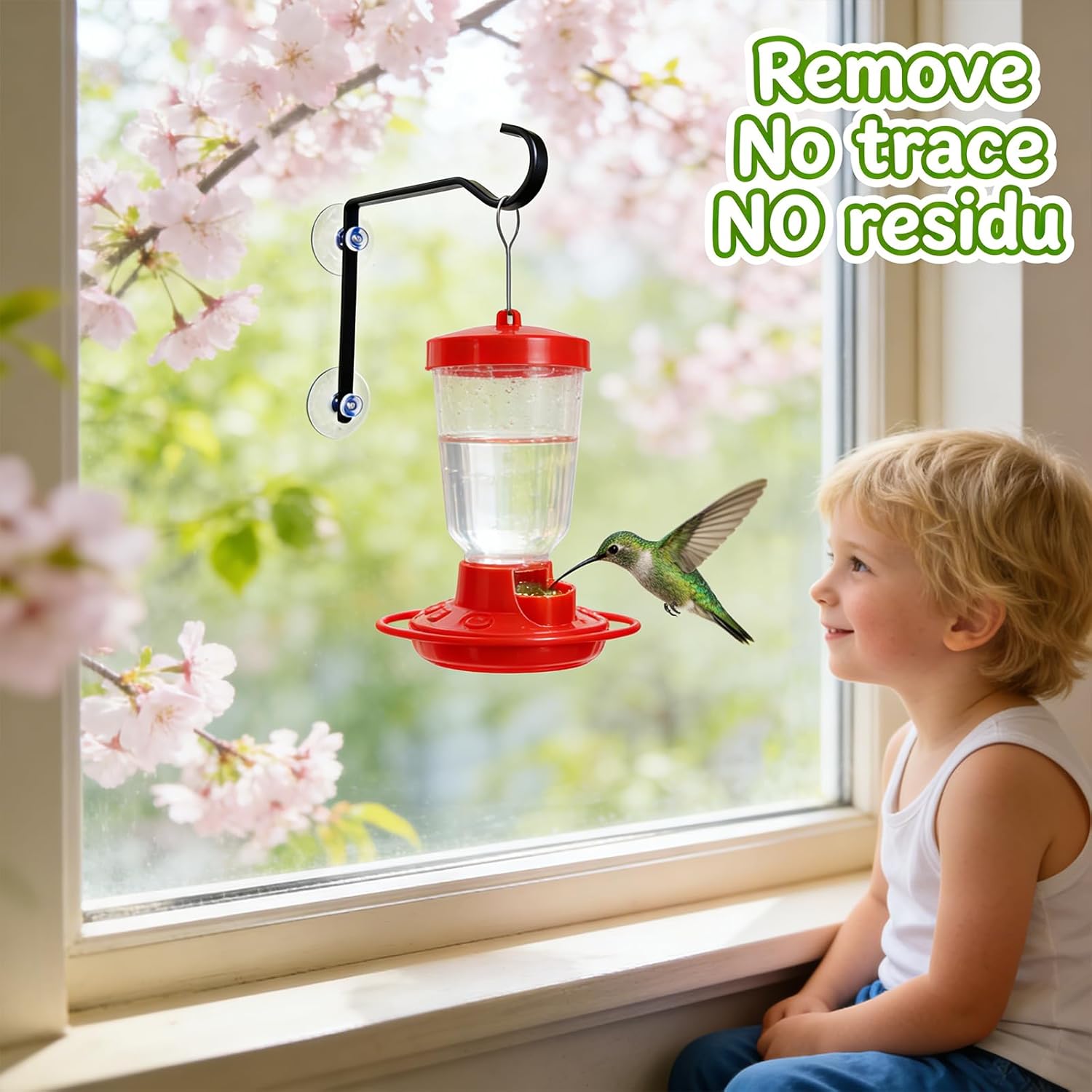 3Pack Window Hooks for Bird Feeders, Heavy Duty Window Suction Cup Hooks with Screws, Window Mount Hummingbird Feeder Hangers for Outdoor Use (Bird Feeder Not Included)