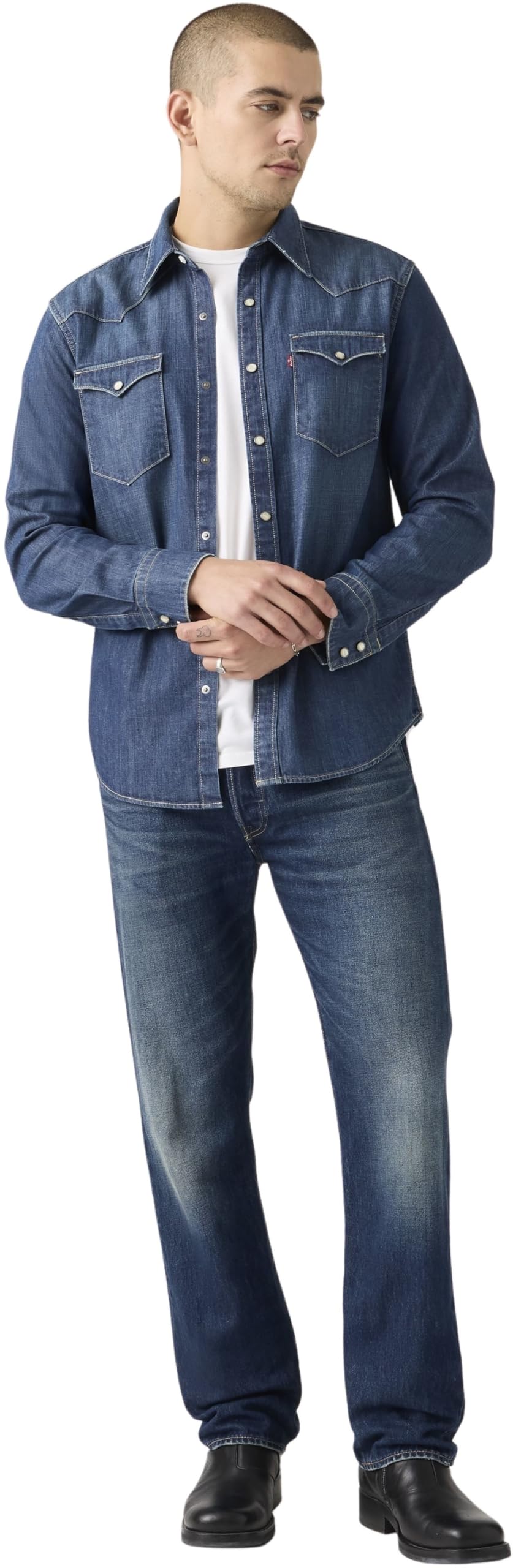 Levi's 501 Original Fit, Jeans Uomo, On The Borderline, 32W / 32L