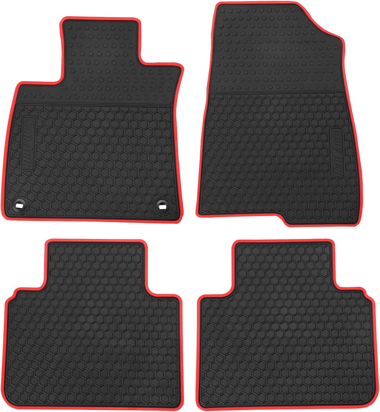 Car Rubber Floor Mat for Honda Accord 11th 2023 2024 2025 2026 (Include Hybrid) Custom Fit Black Red Auto Liner Mats All Weather Heavy Duty Odorless