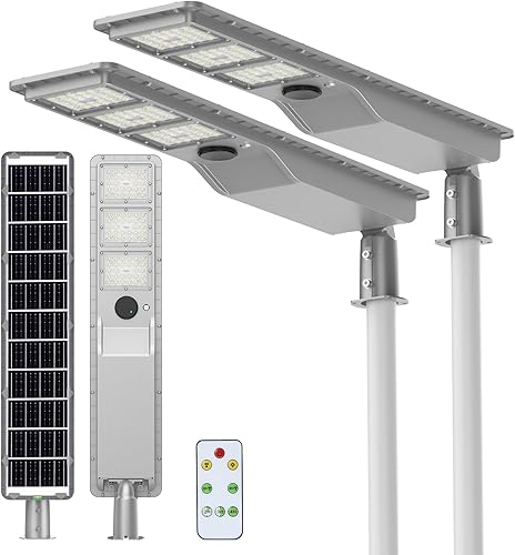 Miniatura 11 de ENTELECHY Luz solar de 8000 W impermeable para exteriores con sensor de movimiento y batería LiFePO4 de 30,000 mAh, luz de inundación del atardecer