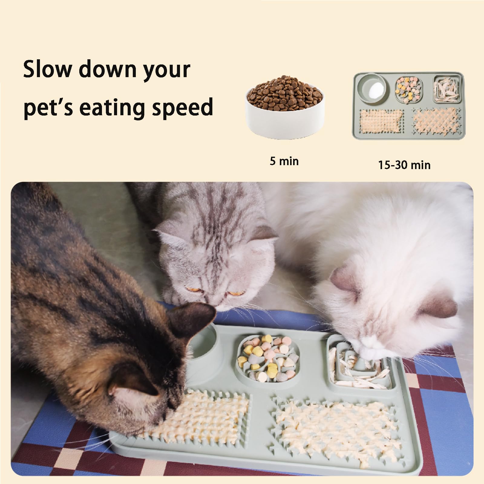 4 Stück Leckmatte für Hunde und Katzen, Leckmatte mit Saugnäpfen rutschfest, verlängert die Mahlzeitenbereicherung, Futtermatten für langsames Fressen,4pcs,30 * 8cm